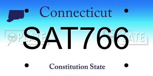 SAT766 Connecticut License Plate