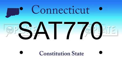 SAT770 Connecticut License Plate