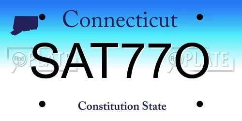 SAT77O Connecticut License Plate