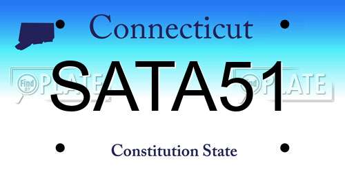 SATA51 Connecticut License Plate