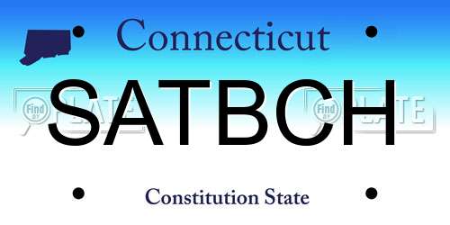 SATBCH Connecticut License Plate