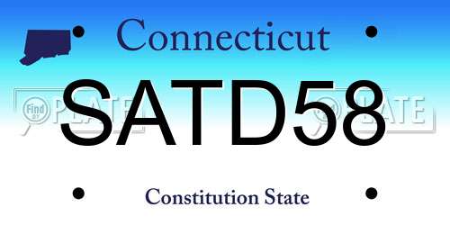 SATD58 Connecticut License Plate
