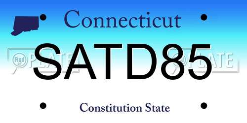 SATD85 Connecticut License Plate