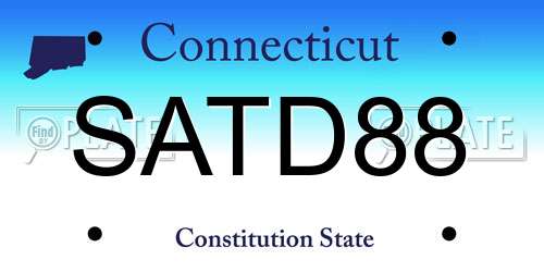 SATD88 Connecticut License Plate