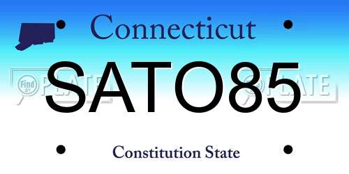 SATO85 Connecticut License Plate