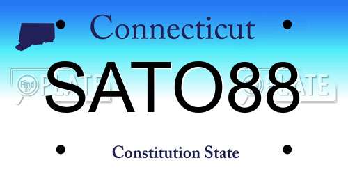 SATO88 Connecticut License Plate