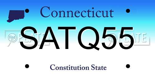 SATQ55 Connecticut License Plate
