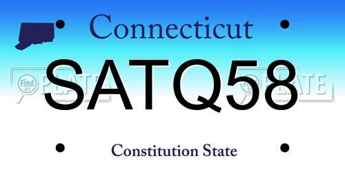 SATQ58 Connecticut License Plate