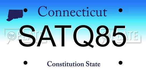 SATQ85 Connecticut License Plate