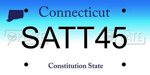 SATT45 Connecticut License Plate