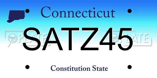 SATZ45 Connecticut License Plate
