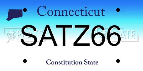 SATZ66 Connecticut License Plate