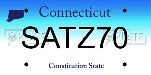 SATZ70 Connecticut License Plate