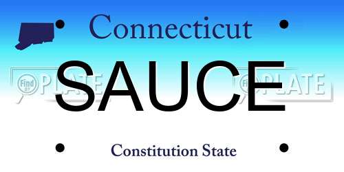 SAUCE Connecticut License Plate