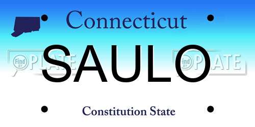 SAULO Connecticut License Plate