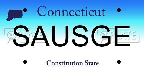 SAUSGE Connecticut License Plate