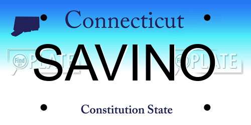 SAVINO Connecticut License Plate