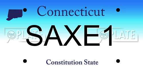 SAXE1 Connecticut License Plate