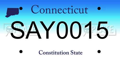 SAY0015 Connecticut License Plate