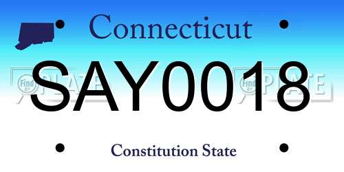 SAY0018 Connecticut License Plate
