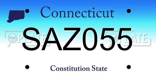 SAZ055 Connecticut License Plate