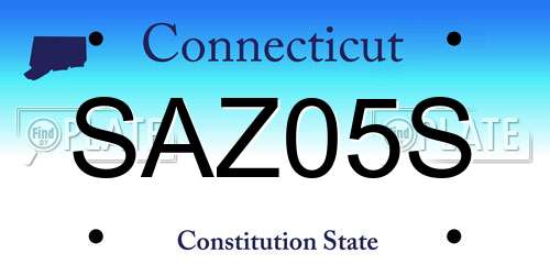 SAZ05S Connecticut License Plate