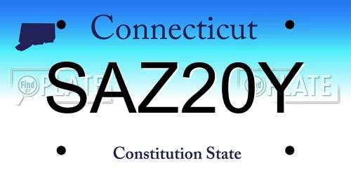SAZ20Y Connecticut License Plate