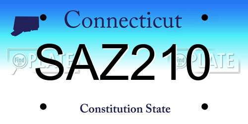 SAZ210 Connecticut License Plate