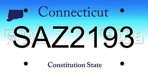 SAZ2193 Connecticut License Plate