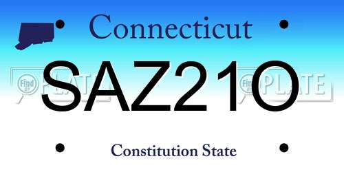 SAZ21O Connecticut License Plate