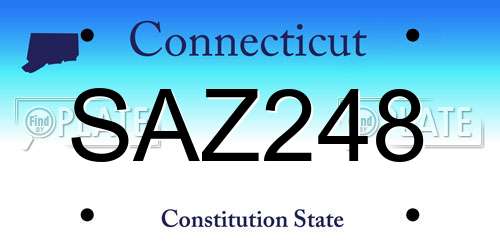 SAZ248 Connecticut License Plate