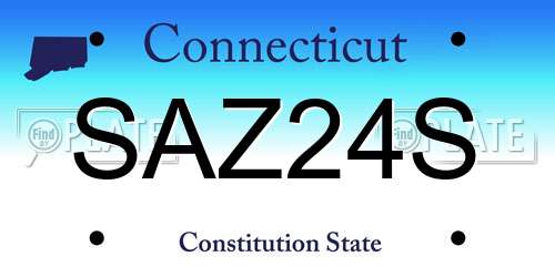 SAZ24S Connecticut License Plate