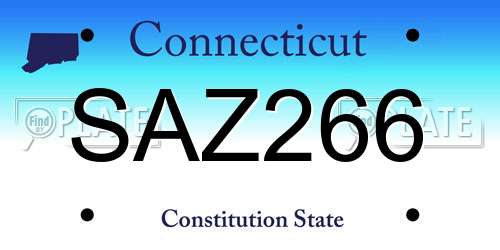 SAZ266 Connecticut License Plate