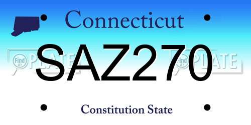 SAZ270 Connecticut License Plate