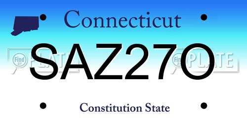 SAZ27O Connecticut License Plate