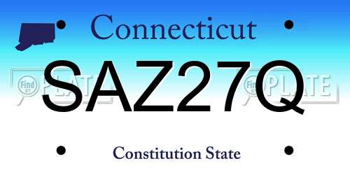 SAZ27Q Connecticut License Plate