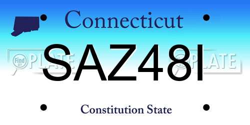 SAZ48I Connecticut License Plate