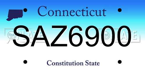 SAZ6900 Connecticut License Plate