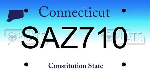 SAZ710 Connecticut License Plate