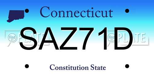 SAZ71D Connecticut License Plate
