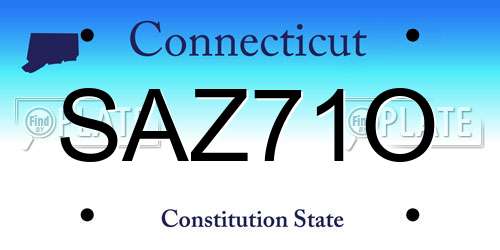 SAZ71O Connecticut License Plate