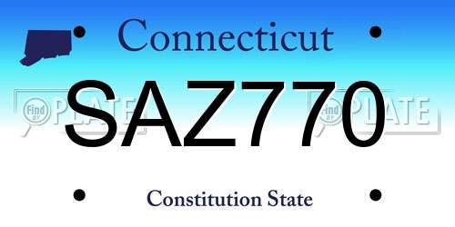 SAZ770 Connecticut License Plate