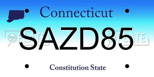SAZD85 Connecticut License Plate