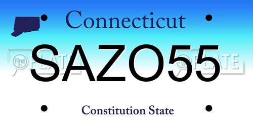 SAZO55 Connecticut License Plate