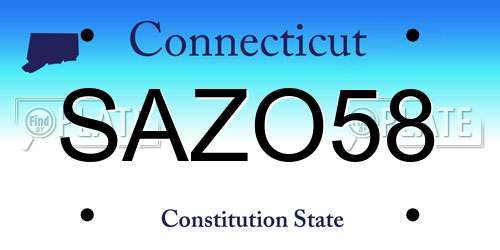 SAZO58 Connecticut License Plate