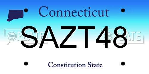 SAZT48 Connecticut License Plate