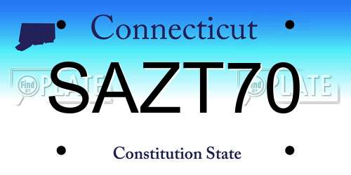 SAZT70 Connecticut License Plate