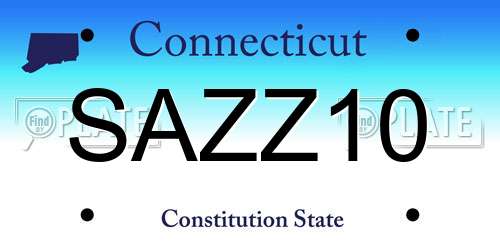SAZZ10 Connecticut License Plate