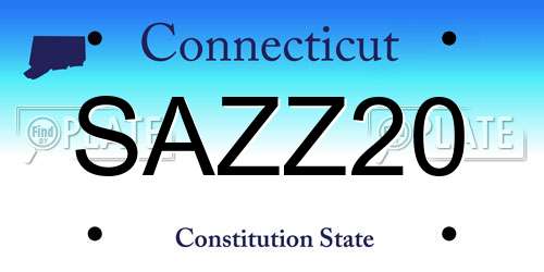 SAZZ20 Connecticut License Plate