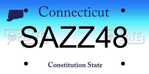 SAZZ48 Connecticut License Plate